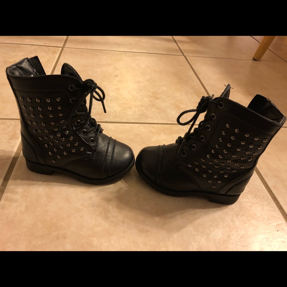 Toddler girls combat boots